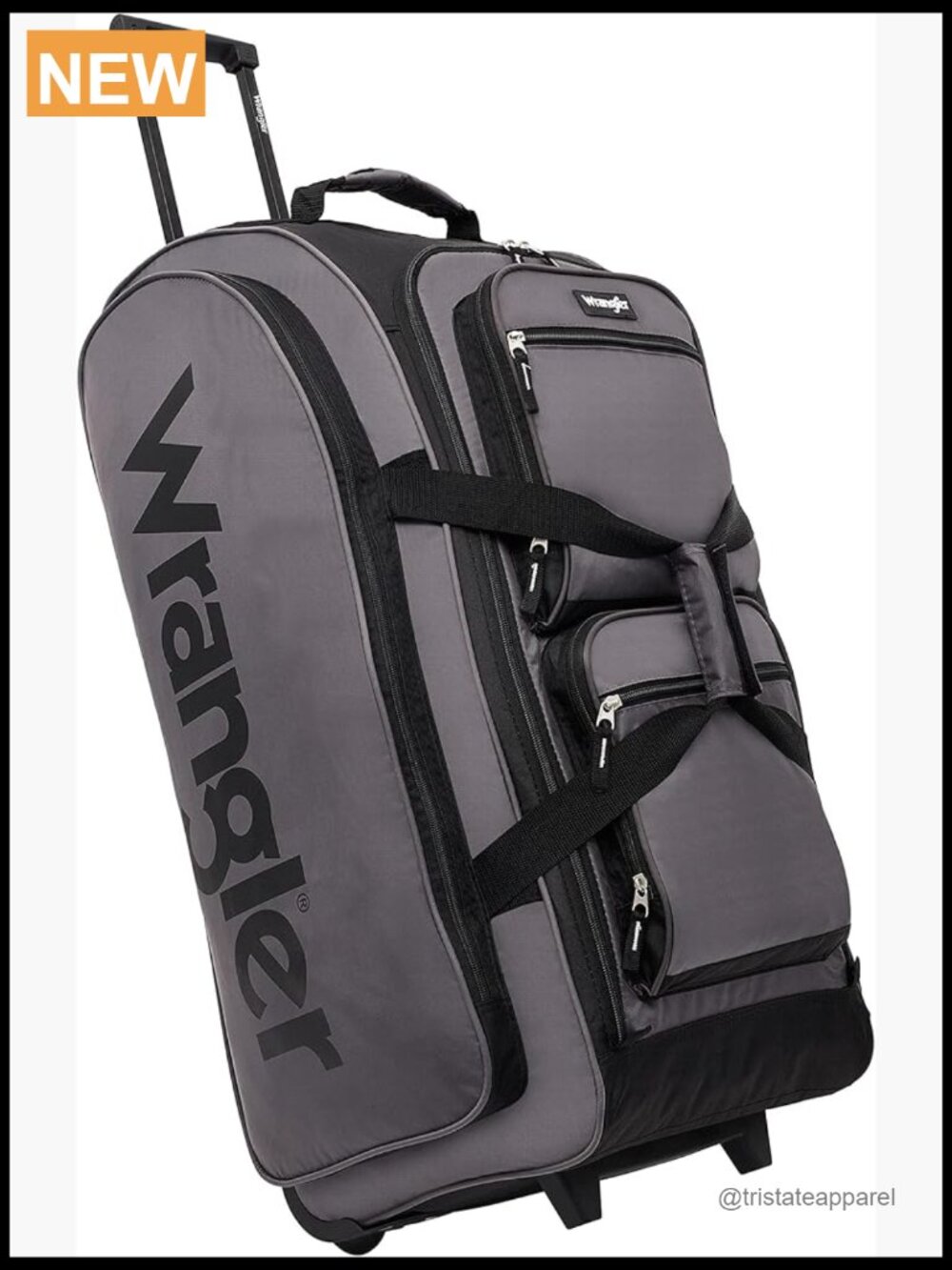 Check-In Rolling Duffel Bag - Spacious Nylon Travel Luggage with Telescopic
